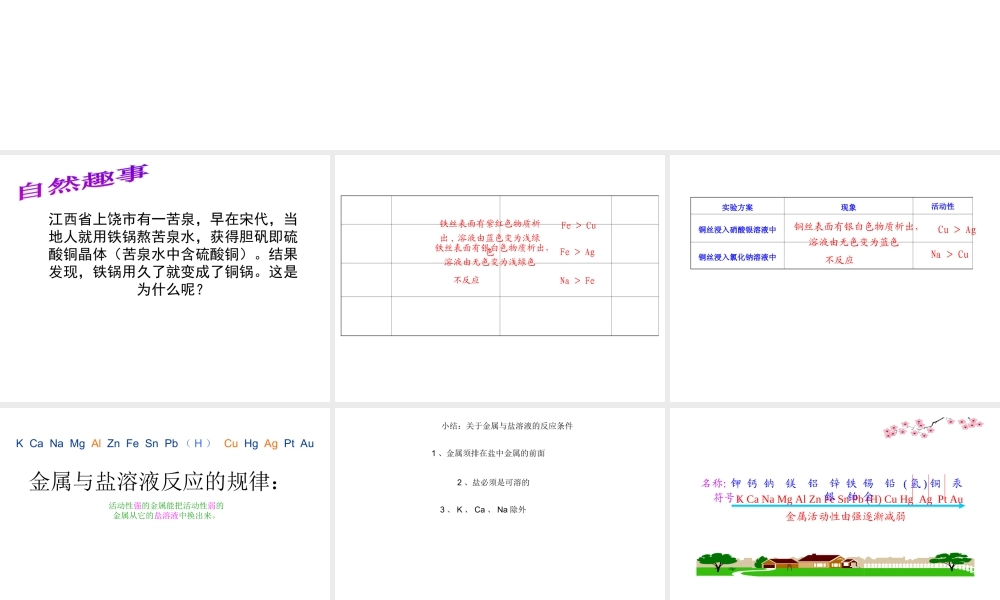 （水滴系列）九年级化学下册 9 金属 金属的化学性质（第2课时）课件 （新版）鲁教版-（新版）鲁教版初中九年级下册化学课件