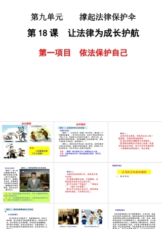 （水滴系列）（2016年秋季版）七年级道德与法治下册 第九单元 撑起法律保护伞 第18课 让法律为成长护航 第1框 依法保护自己课件 鲁人版六三制