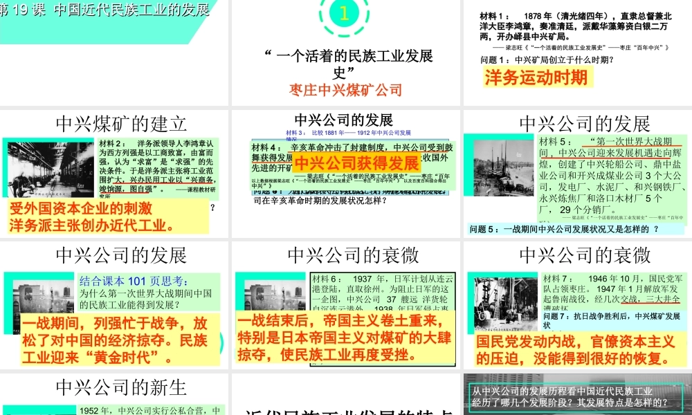（水滴系列）八年级历史上册 第19课 近代民族工业发展课件 新人教版