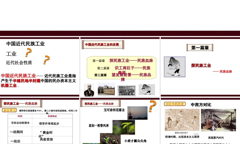 （水滴系列）八年级历史上册 第19课 中国近代民族工业的发展课件 新人教版