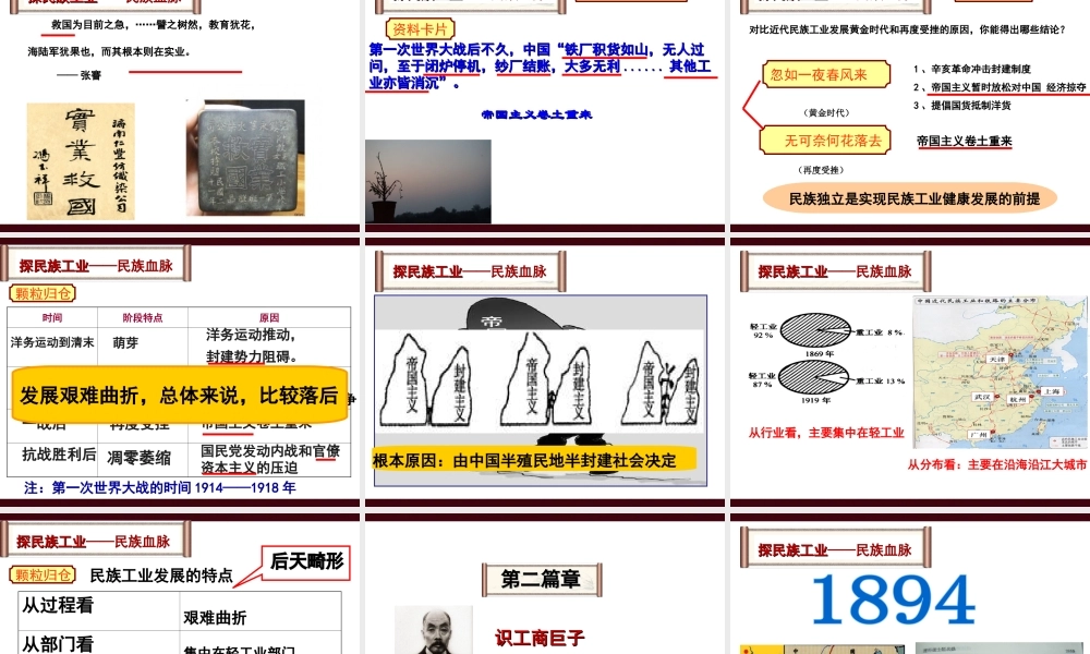 （水滴系列）八年级历史上册 第19课 中国近代民族工业的发展课件 新人教版