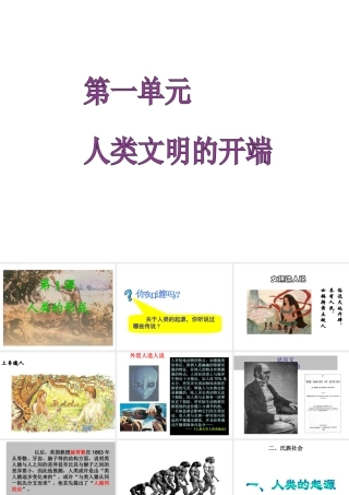 （水滴系列）九年级历史上册 第1课 人类的形成课件 新人教版