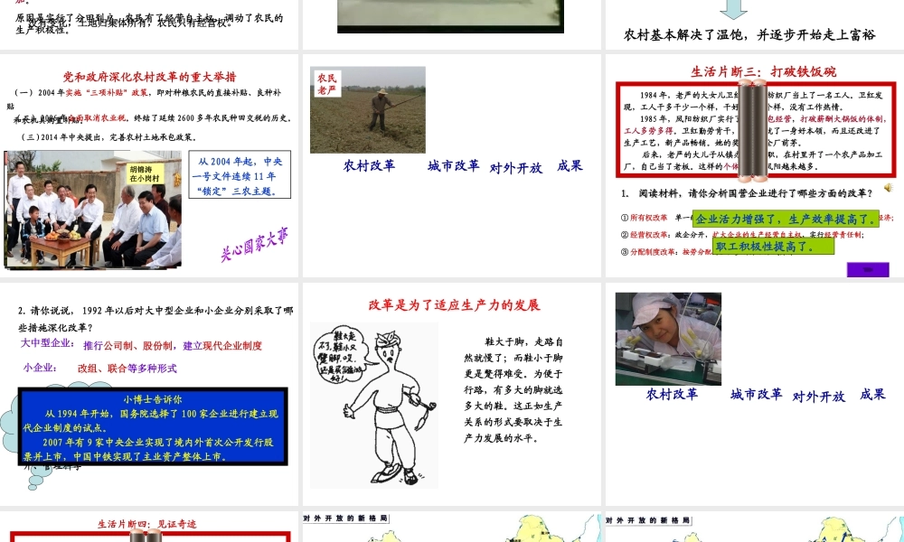 （水滴系列）八年级历史下册 9 改革开放 新人教版