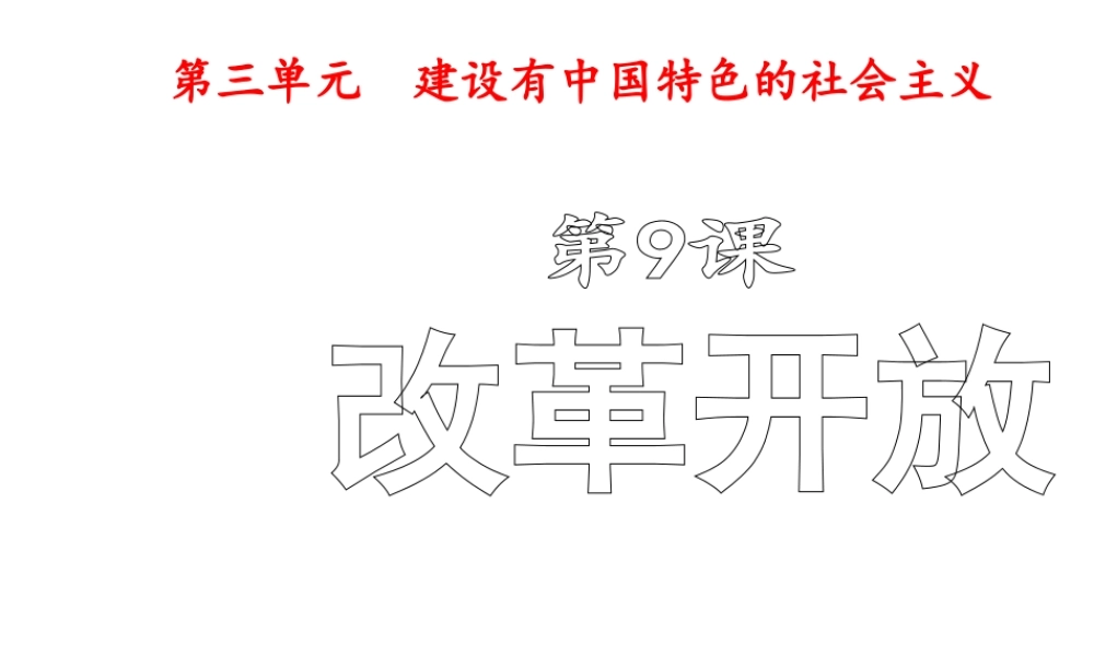 （水滴系列）八年级历史下册 9 改革开放课件 新人教版