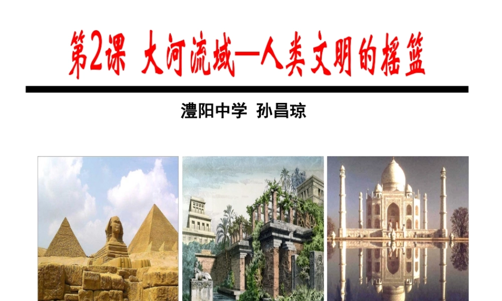 （水滴系列）九年级历史上册 第2课 大河流域—人类文明的摇篮复习课件 新人教版