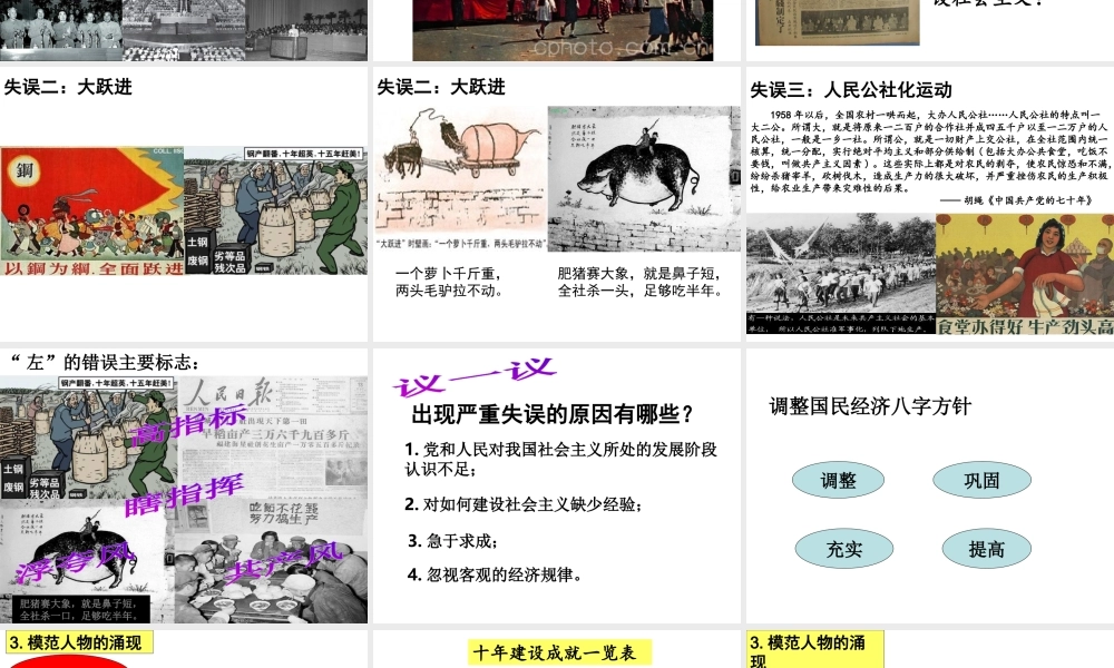 （水滴系列）八年级历史下册 第6课《探索建设社会主义的道路》课件 新人教版