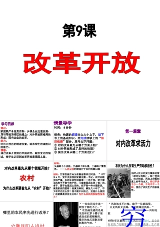 （水滴系列）八年级历史下册 第9课《改革开放》课件 新人教版