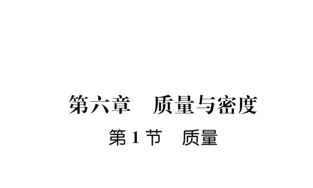 （毕节专版）秋八年级物理上册 第六章 第1节 质量习题课件 （新版）人教版-人教版初中八年级上册物理课件