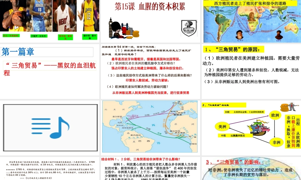 （水滴系列）九年级历史上册 第15课《血腥的资本积累》课件 新人教版