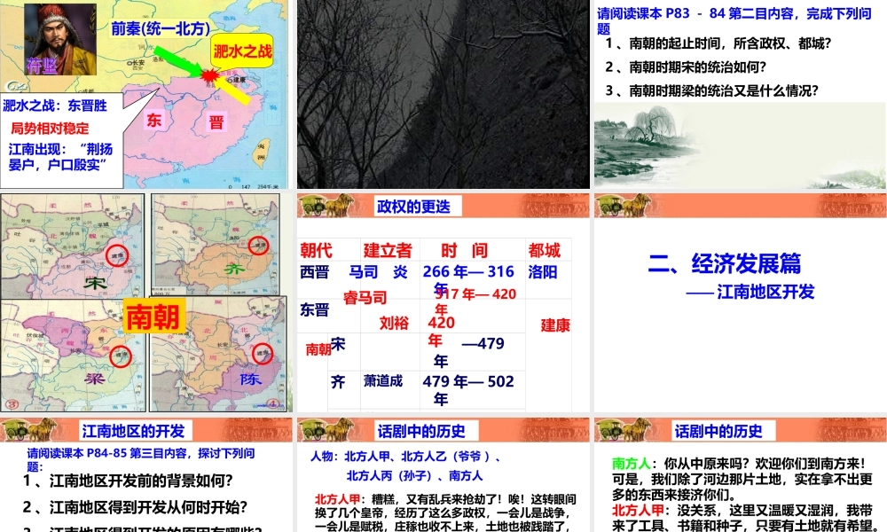 （水滴系列）（2016年秋季版）七年级历史上册 18《东晋南朝时期江南地区的开发》课件 新人教版