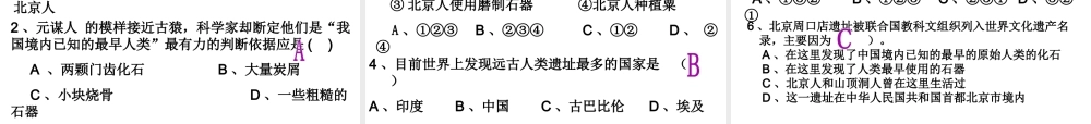 （水滴系列）（2016年秋季版）七年级历史上册 第1课 中国早期人类的代表—北京人课件 新人教版