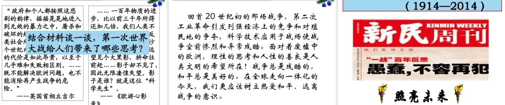 （水滴系列）九年级历史上册 第21课 一战的爆发课件 新人教版