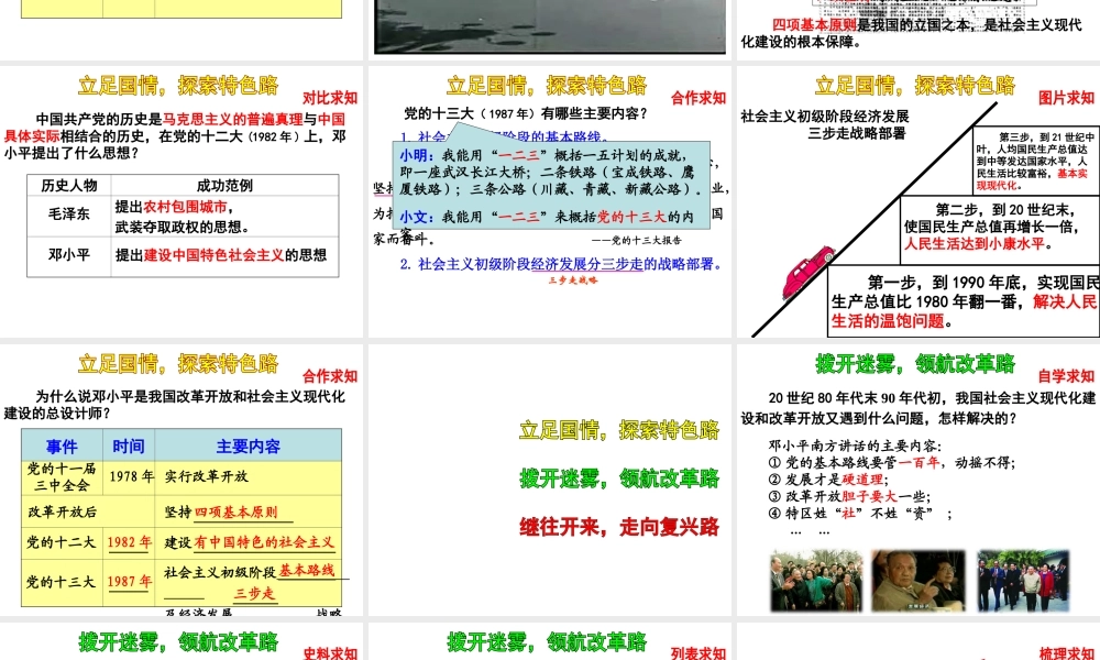 （水滴系列）八年级历史下册 第三单元 建设有中国特色的社会主义课件 新人教版