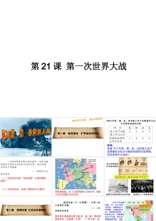 （水滴系列）九年级历史上册 第21课《第一次世界大战》课件 新人教版