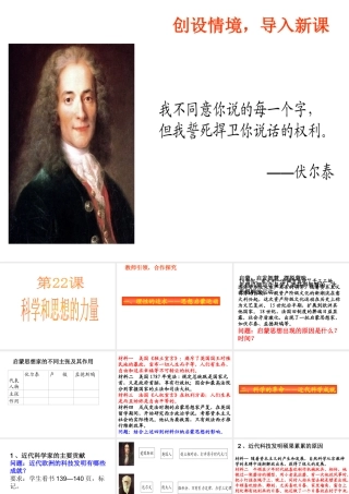 （水滴系列）九年级历史上册 第八单元 第22课 科学和思想的力量课件2 新人教版-新人教版初中九年级上册历史课件