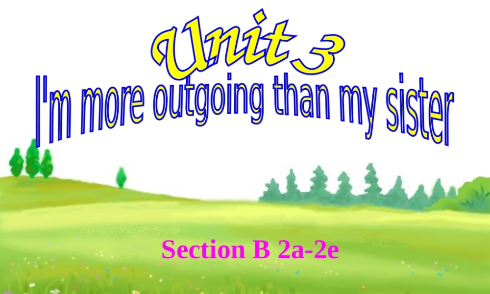 （水滴系列）八年级英语上册 Unit 3 I'm more outgoing than my sister Section B（2a-2e）课件 （新版）人教新目标版-（新版）人教新目标版初中八年级上册英语课件