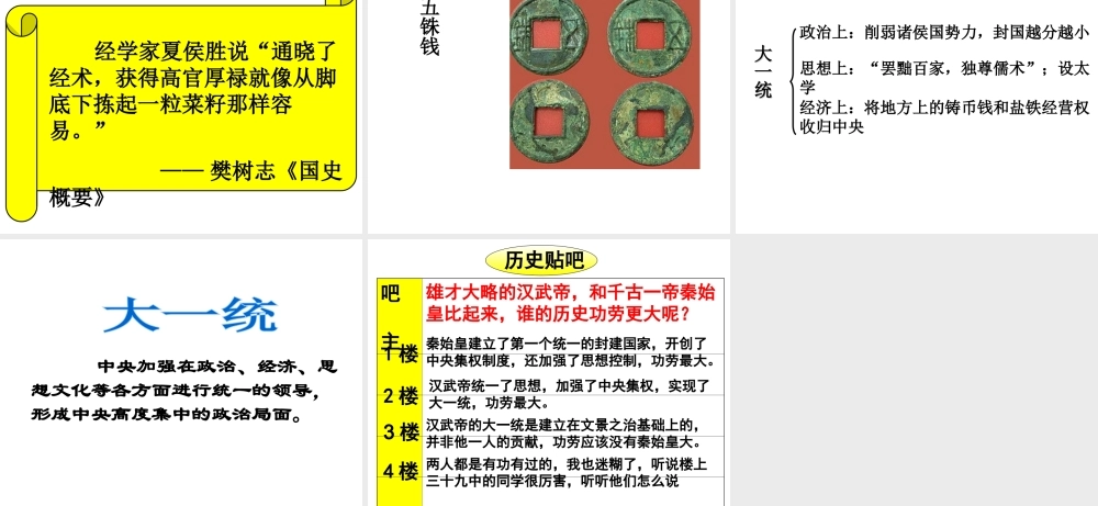 （水滴系列）（2016年秋季版）七年级历史上册 第12课 大一统的汉朝课件 新人教版