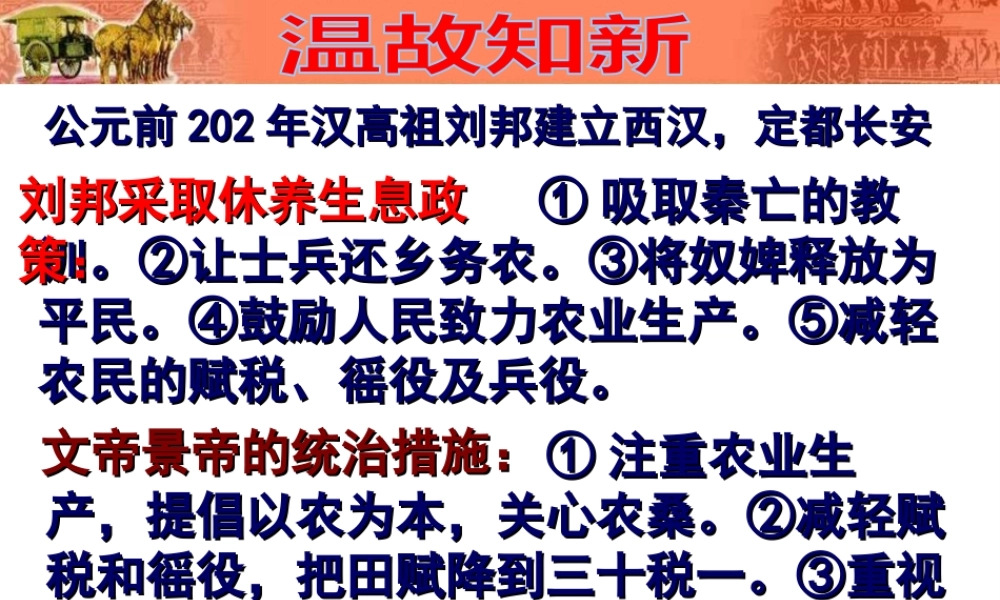 （水滴系列）（2016年秋季版）七年级历史上册 第12课 汉武帝巩固大一统王朝课件 新人教版