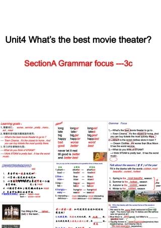 （水滴系列）八年级英语上册 Unit 4 What’s the best movie theater（第3课时）Section A（Grammar focus-3c）课件 （新版）人教新目标版-（新版）人教新目标版初中八年级上册英语课件