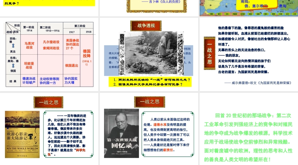 （水滴系列）九年级历史上册 第七单元 第21课 第一次世界大战课件 新人教版-新人教版初中九年级上册历史课件