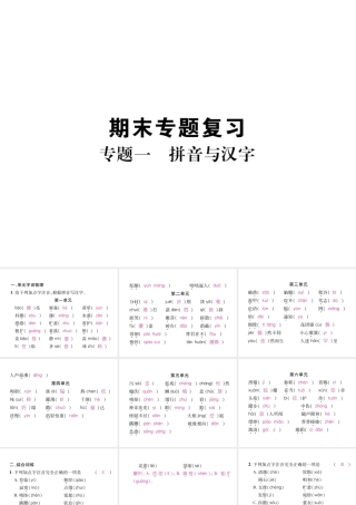 （毕节地区）七年级语文上册 专题1 拼音与汉字习题课件 新人教版-新人教版初中七年级上册语文课件
