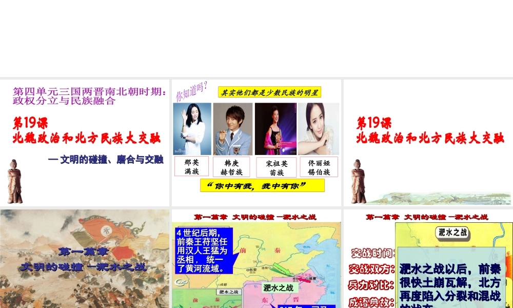 （水滴系列）（2016年秋季版）七年级历史上册 第19课 北魏政治和北方民族大交融课件 新人教版