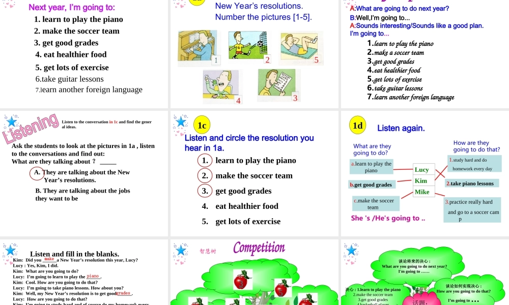 （水滴系列）八年级英语上册 Unit 6 I’m going to study computer science Section B（1a-1e）课件 （新版）人教新目标版-（新版）人教新目标版初中八年级上册英语课件