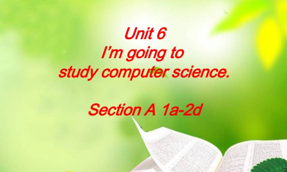 （水滴系列）八年级英语上册 Unit 6 I’m going to study computer science（第2课时）Section A（1a-2d）课件 （新版）人教新目标版-（新版）人教新目标版初中八年级上册英语课件