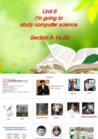 （水滴系列）八年级英语上册 Unit 6 I’m going to study computer science（第2课时）Section A（1a-2d）课件 （新版）人教新目标版-（新版）人教新目标版初中八年级上册英语课件