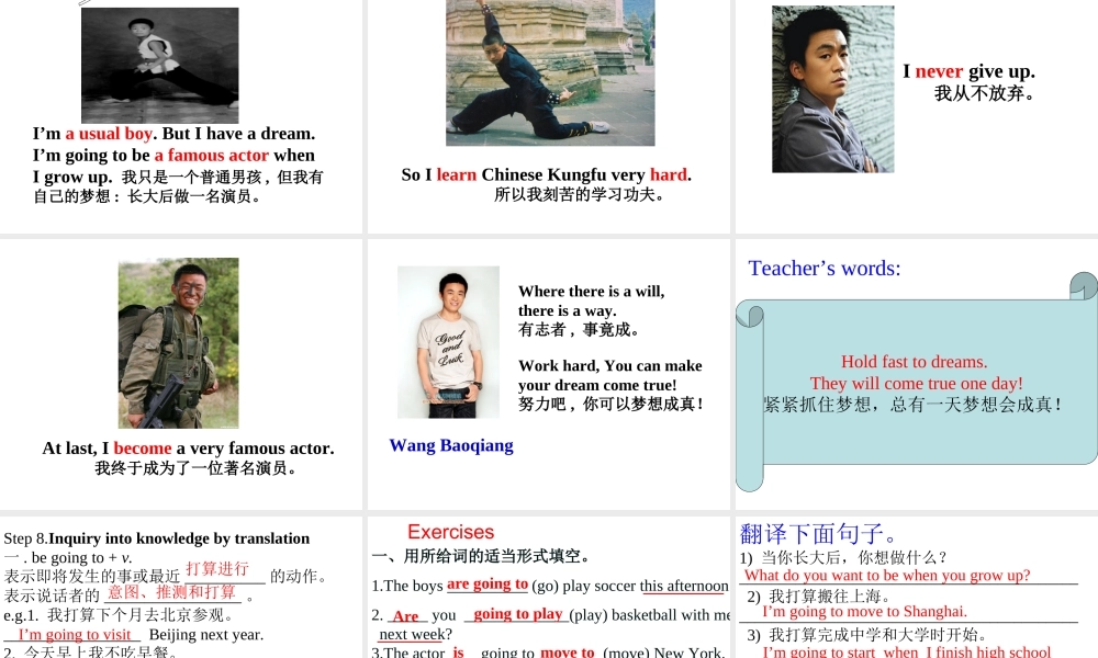 （水滴系列）八年级英语上册 Unit 6 I’m going to study computer science（第3课时）Section A（Grammar Focus-3c）课件 （新版）人教新目标版-（新版）人教新目标版初中八年级上册英语课件