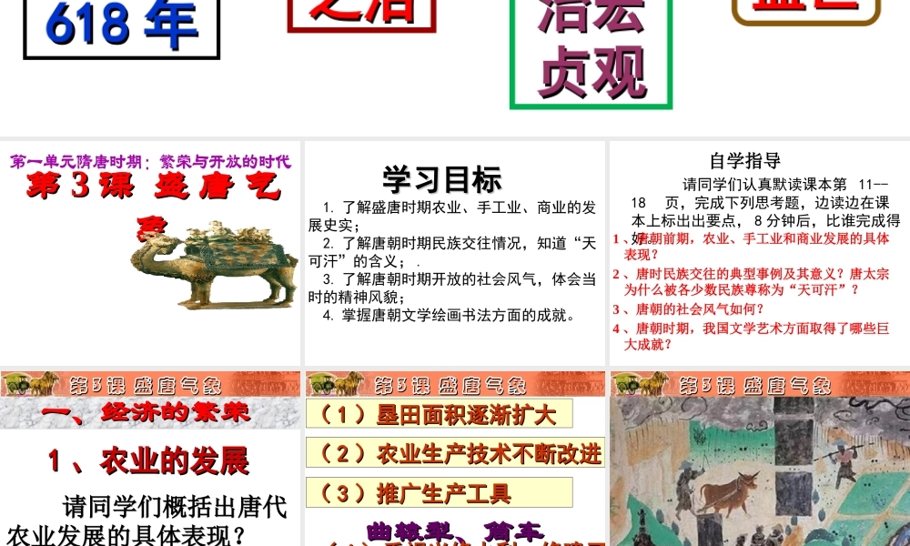 （水滴系列）（2016年秋季版）七年级历史下册 第3课 盛唐气象课件 新人教版