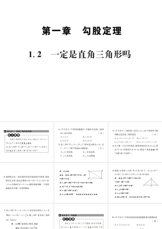 （毕节地区）秋八年级数学上册 1.2 一定是直角三角形吗作业课件 （新版）北师大版-（新版）北师大版初中八年级上册数学课件