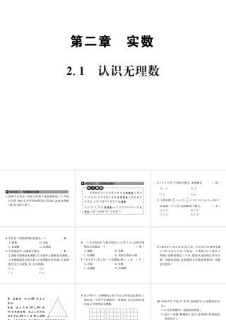 （毕节地区）秋八年级数学上册 2.1 认识无理数作业课件 （新版）北师大版-（新版）北师大版初中八年级上册数学课件