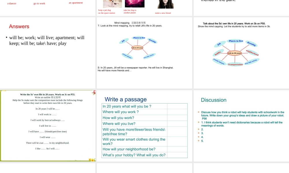 （水滴系列）八年级英语上册 Unit 7 Will people have robots（第6课时）Section B（3a-Self check）课件 （新版）人教新目标版-（新版）人教新目标版初中八年级上册英语课件