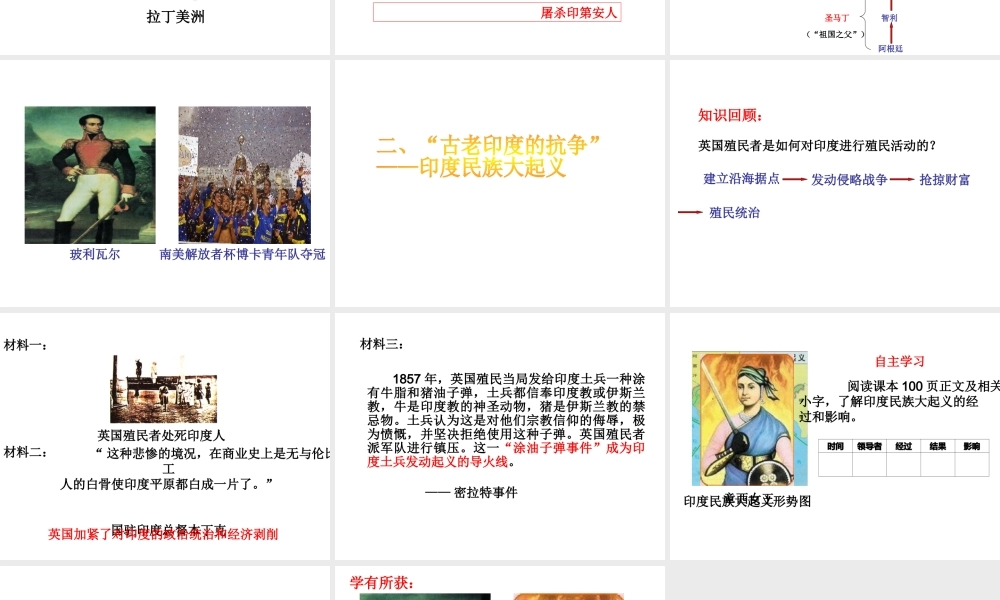 （水滴系列）九年级历史上册 第五单元 第16课 殖民地人民的抗争课件 新人教版-新人教版初中九年级上册历史课件