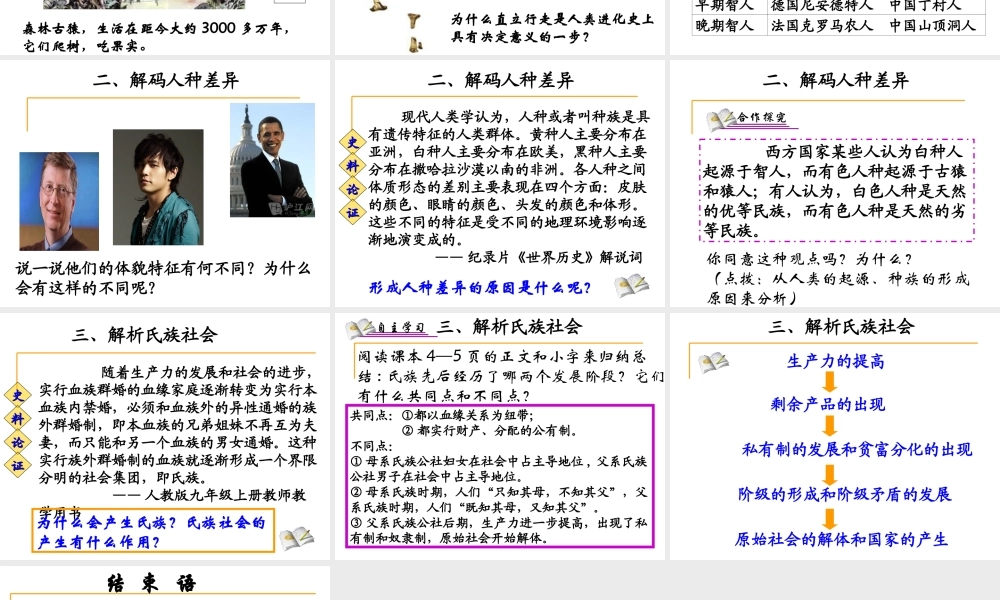 （水滴系列）九年级历史上册 第一单元 第1课 人类的形成课件 新人教版-新人教版初中九年级上册历史课件