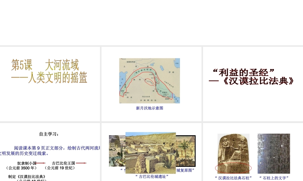 （水滴系列）九年级历史上册 第一单元 第2课 大河流域-人类文明的摇篮课件 新人教版-新人教版初中九年级上册历史课件