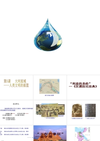 （水滴系列）九年级历史上册 第一单元 第2课 大河流域-人类文明的摇篮课件 新人教版-新人教版初中九年级上册历史课件