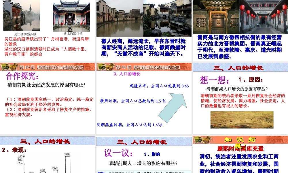 （水滴系列）（2016年秋季版）七年级历史下册 第19课 清朝前期社会经济的发展课件 新人教版