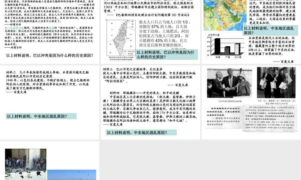 （水滴系列）九年级历史下册 第13课《动荡的中东地区》课件1 新人教版