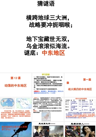 （水滴系列）九年级历史下册 第13课《动荡的中东地区》课件2 新人教版