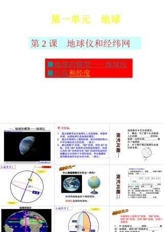 （水滴系列）七年级地理上册 第一章 第2节 地球仪和经纬网（第1课时）课件 （新版）商务星球版-（新版）商务星球版初中七年级上册地理课件