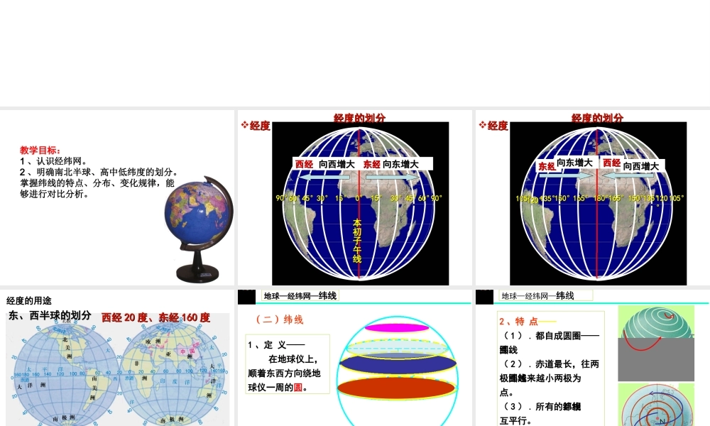 （水滴系列）七年级地理上册 第一章 第2节 地球仪和经纬网（第2课时）课件 （新版）商务星球版-（新版）商务星球版初中七年级上册地理课件