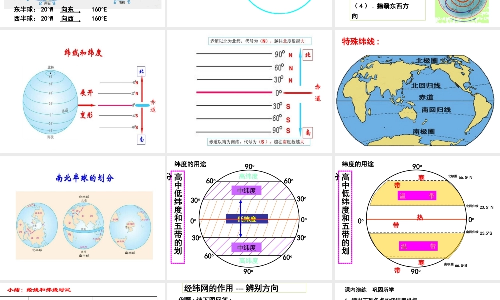 （水滴系列）七年级地理上册 第一章 第2节 地球仪和经纬网（第2课时）课件 （新版）商务星球版-（新版）商务星球版初中七年级上册地理课件