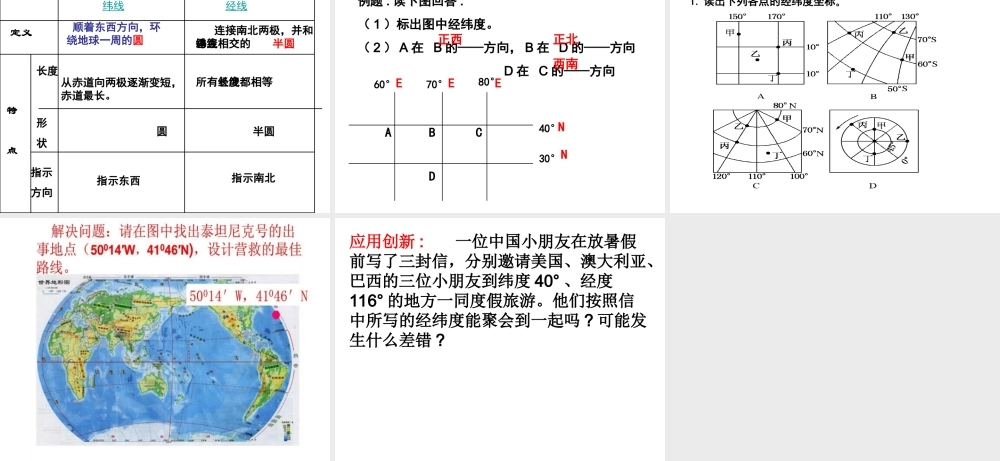 （水滴系列）七年级地理上册 第一章 第2节 地球仪和经纬网（第2课时）课件 （新版）商务星球版-（新版）商务星球版初中七年级上册地理课件