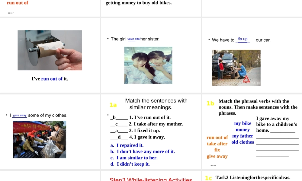 （水滴系列）八年级英语下册 Unit 2 I’ll help to clean up the city parks（第4课时）Section B（1a-1e）课件 （新版）人教新目标版-（新版）人教新目标版初中八年级下册英语课件