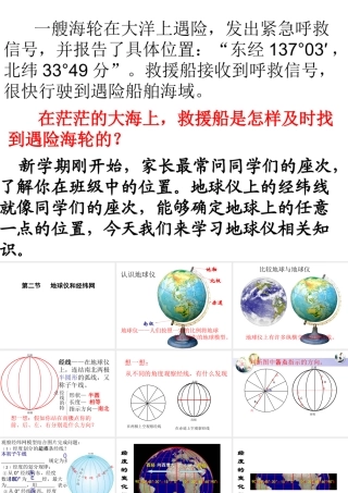 （水滴系列）七年级地理上册 第一章 第二节 地球仪和经纬网（第1课时）课件 （新版）商务星球版-（新版）商务星球版初中七年级上册地理课件