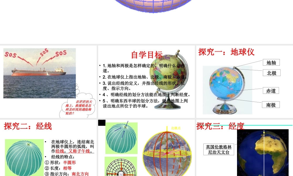 （水滴系列）七年级地理上册 第一章 第二节《地球仪和经纬网》（第1课时）课件 （新版）商务星球版-（新版）商务星球版初中七年级上册地理课件