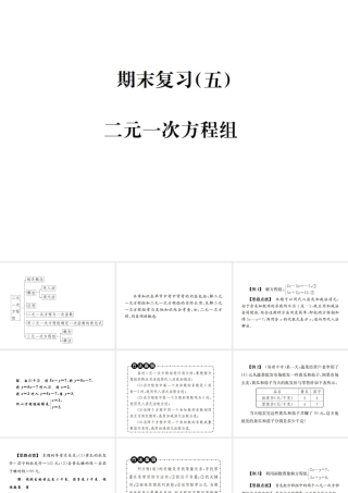 （毕节地区）秋八年级数学上册 期末复习（五）二元一次方程组作业课件 （新版）新人教版-（新版）新人教版初中八年级上册数学课件