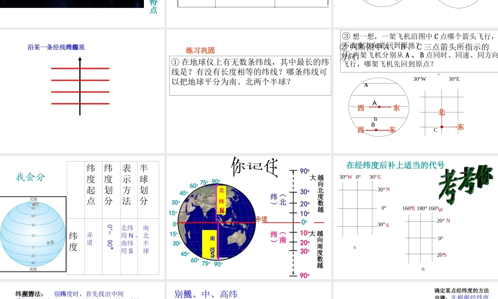 （水滴系列）七年级地理上册 第一章 第二节《地球仪和经纬网》（第2课时）课件 （新版）商务星球版-（新版）商务星球版初中七年级上册地理课件